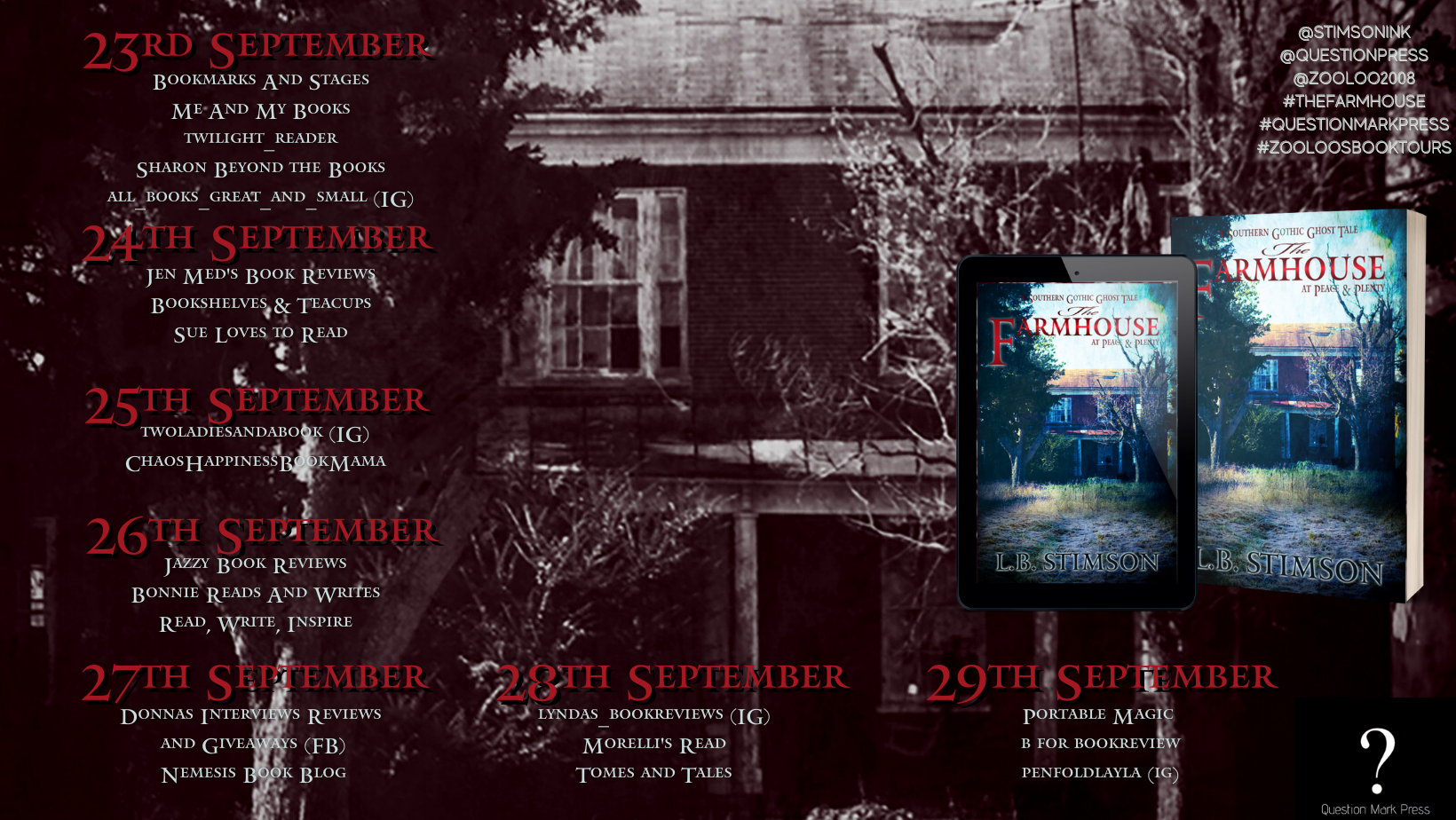 The Farmhouse Book Tour Poster